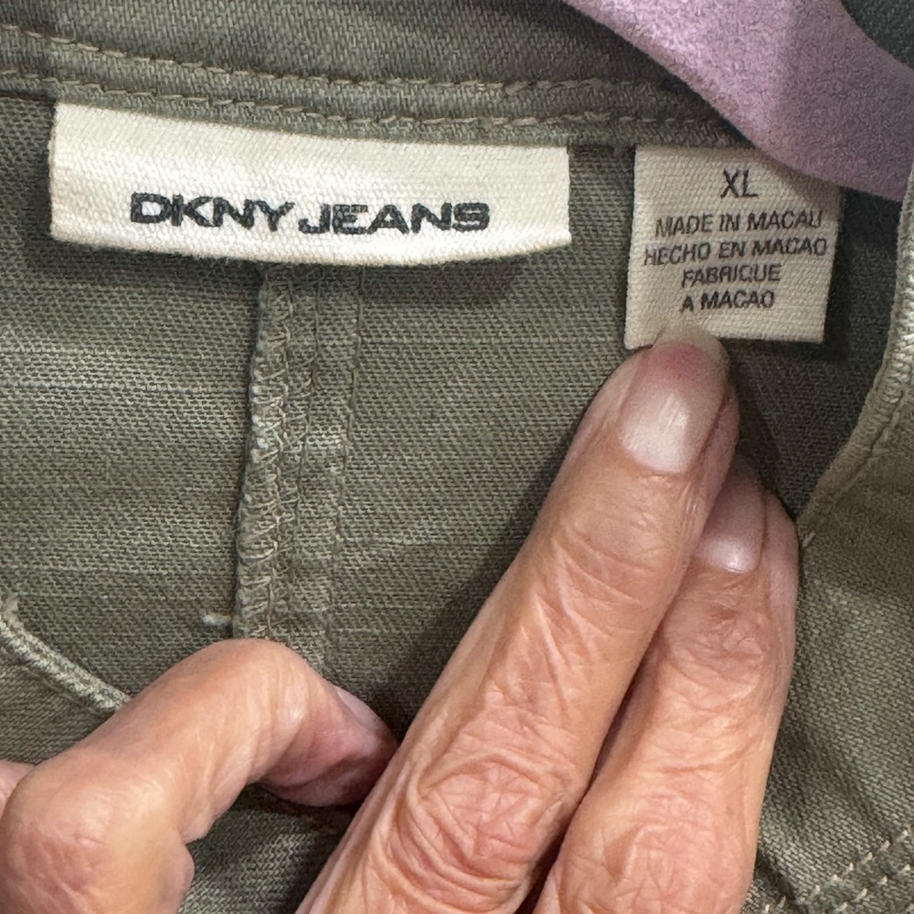 DKNY Jeans Camo Green Military-Style Button Front Jacket Size XL - Picture 12 of 16